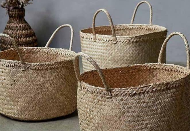 تصویر 1 از سبد حصیری دسته دار مناسب جابجایی آسان